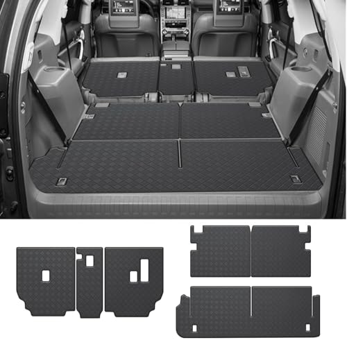 Cargo Mat & Backrest Mat Fit for 2010-2023 Lexus GX460 - All Weather PU Leather Trunk Liner and 2nd & 3rd Row Rear Backrest Protector - color: 2010-2023 lexus gx460 cargo mat 2
