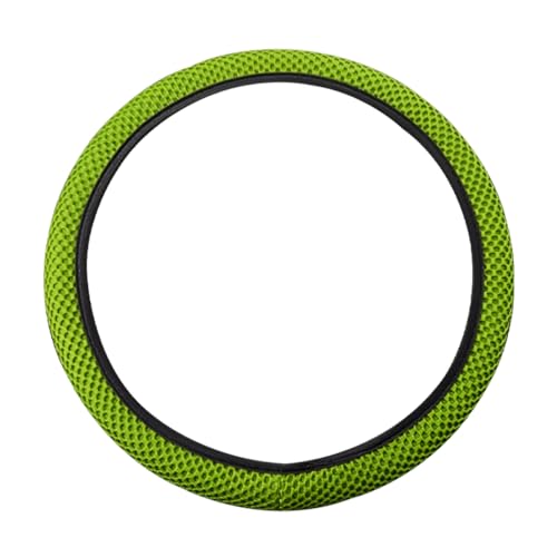 Moly Magnolia Elastic Stretch Steering Wheel Cover, Universal 15 Inch Automotive Steering Wheel Cover, Microfiber Breathable Anti-Slip Odorless Ice Silk, Warm in Winter Cool in Summer (Grass Green) - color: Grass Green