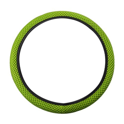 Moly Magnolia Elastic Stretch Steering Wheel Cover, Universal 15 Inch Automotive Steering Wheel Cover, Microfiber Breathable Anti-Slip Odorless Ice Silk, Warm in Winter Cool in Summer (Grass Green) - color: Grass Green