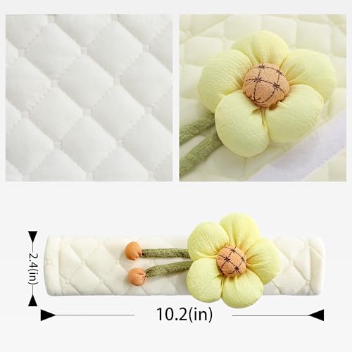 2-Pack Soft Seat Belt Covers Universal Car Shoulder Pad Cushions for Comfortable Driving & Bag Strap Protection Off-White Cream Large Flower - color: Cream Large Flower