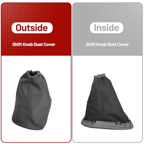 Compatible with Gear Shift Knob Boot Cover for Toyota Corolla 2007-2013, Leather Shifter Lever Knob Dust Cover for Dust Prevention & Protection Gray