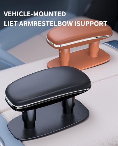 Adjustable Arm Rest for Car, Forearm Wrist Support Cushion - Universal Faux Leather Armrest for Most Car Models, Doors & Consoles (Black)
