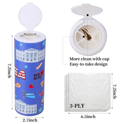 Carson Works Car Tissues Holder 4 Packs Round Car Tissues Cylinder Fit for Car Cup Holder, Home Small Tissue Dispenser with Refill Tissues for Car Bathroom Office - color: Ct-b