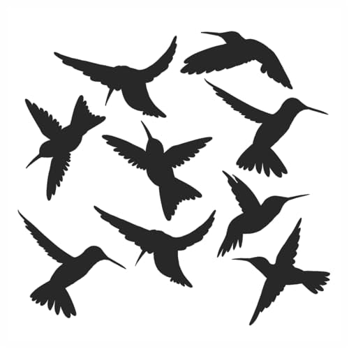 9-Pack Black Silhouette Hummingbird Window Clings for Glass Safety on Windows, Doors and Transparent Panels. Window Decals to Prevent Bird Strikes on Glass. Made in America. - size: 9 Count Black Hummingbirds