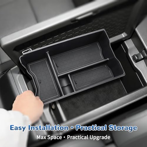 MARCHFA Center Console Organizer Tray Compatible for 2026 Toyota RAV4 Accessories Armrest Storage Box Middle Console Tray Holder with Rubber Mat Not Fit for Limited (Style 3) - style: Style 3