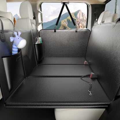 Btefd XL Truck Back Seat Extender for Dogs, Upgraded Anti-Scratch PU Leather, Dog Car Seat Cover for Back Seat with Hard Bottom, Pet Seat Covers for Trucks, Waterproof Dog Hammock for Crew Cab Truck - size: For Full Size Crew Cab Truck / Full Size SUV