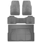 CAR PASS Gray Rubber Floor Mats&Cargo Liner,Waterproof Truck Mats Heavy Duty,All Weather Trim-to-Fit Automotive Mat for Car Truck SUV,Anti-Slip Easy Clean Durable,Full Set 5-Piece,3D Emboss All Grey - color: Gray Cargo Liner