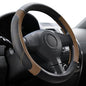 Elantrip Leather Steering Wheel Cover 14 1/2 to 15 inch Universal Padded Soft Grip Breathable for Car Truck SUV Jeep Anti Slip Brown - color: Black and Brown, size: 14 1/2 - 15 Inch