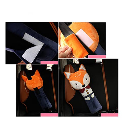 Car Travel Pillow for Kids Car Seat Pillow Cute Cartoon Travel Pillow Cushion Breathable Head and Body Support Pillow for Sleeping Travel Neck Rest Car Seat Pillow Long Journey&Road Trip - color: Fox