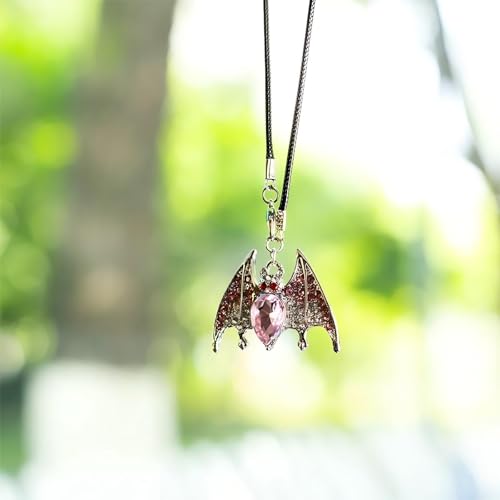 New Bat Aromatherapy Car Decoration Clip Car Air Vent Decorative Fragrance Bat Rearview Mirror Pendant Ambience Decoration Pendant (Silver Bat & Silver Bat Pendant) - size: Silver Bat & Silver Bat Pendant