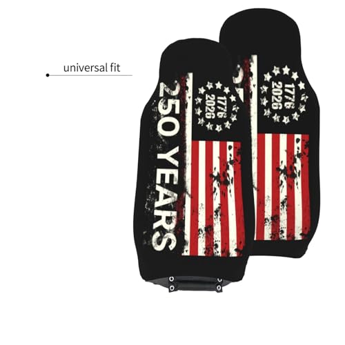 250 Years Anniversary Front Seat Covers 2 Pack, Vehicle Seat Protector Car Mat Covers, Fit Most Bucket Seats - color: 250 Years Anniversary
