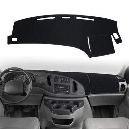 Dashboard Cover Custom Fit for Ford Econoline E150 E250 E350 E450 Cargo Van 1997-2008,Dash Cover Mat Pad Carpet Protector (Black) - color: 1997-2008 Black