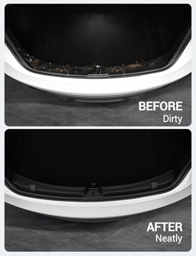 BASENOR 2026 2025 2024 Tesla Model 3 Highland Rear Bumper Guard Protector TPE Trunk Bumper Sill Cover [Proprietary Design] Model 3 Highland Interior Accessories - size: 2024 2025 2026 Model 3 Highland