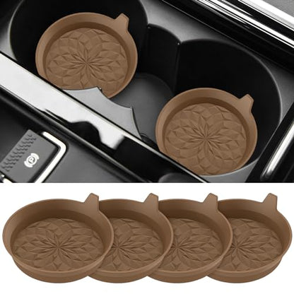 ME.FAN Car Cup Coasters [4 Pack] Silicone Cars Coasters - Universal Non-Slip Recessed Interior Accessories - Cup Holder Inserts Coffee - color: 4pack-coffee