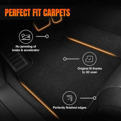 Car Floor Mat, Compatible with 2008-2015 Scion xB, Nylon Black Floor Liner Carpet Set, 4PCS