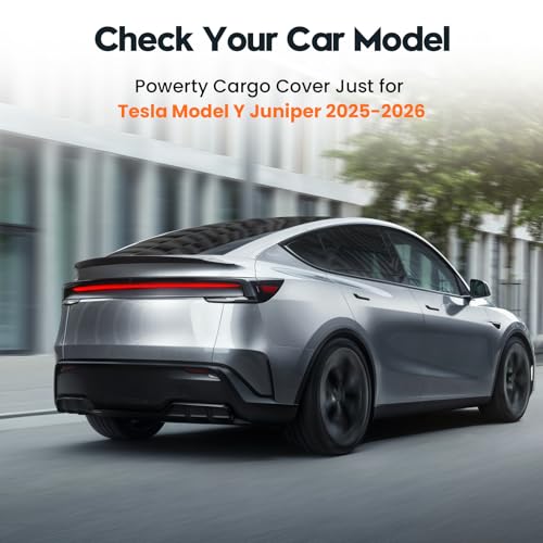 Powerty Cargo Cover for Tesla Model Y Juniper 2025 2026(Just for 5-Seaters), Trunk Cover Retractable Trunk Shielding Shade Privacy Luggage Screen for Model Y Juniper Accessories - size: 2025-2026 | Tesla Model Y Juniper