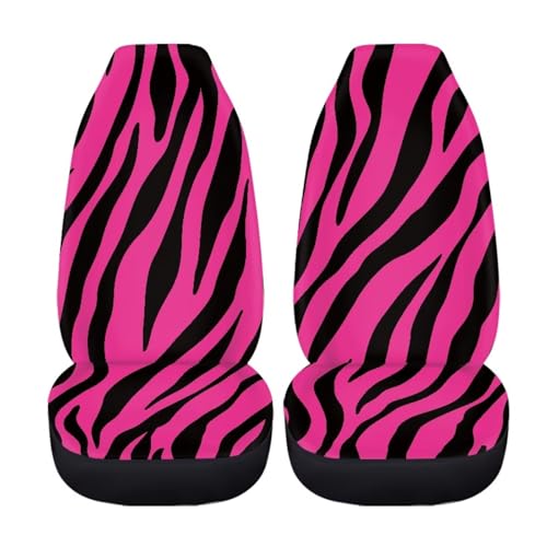 Universal Car Front Seat Covers Purple Zebra Print 2 Pieces Thin Car Accessories Breathable Automotive Seats Protector Fit for Most Cars SUV Sedans Hatchbacks - color: Purple Zebra