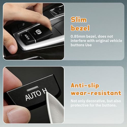 Black handbrake Button Cover Patch Compatible with BMW 5 6 7 X3 X4 X5 X6 F10 F07 F25 F26 F11 F06 F15 F16 Electronic Hand Brake p Button Cover Automatic h Button Compatible with BMW Accessories - color: Black Parking Brake Button Cover