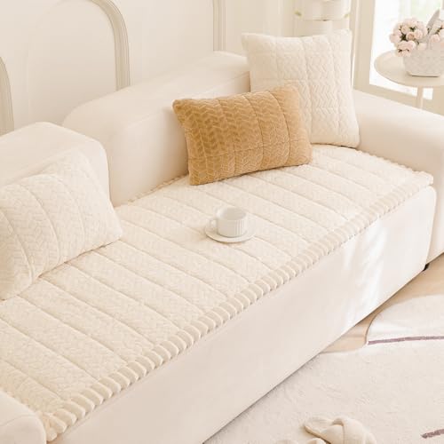 Mivnue Pet Couch Cover Protector Sofa Covers for Pets Washable Non Slip Couches and Sofas Dog Mat (Cream, 27.6" x 82.7") - color: Cream, size: 27.6" x 82.7"