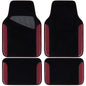 CAR PASS Waterproof Universal Fit Car Floor Mats, Car Mats Fit for SUV,Vans,sedans, Trucks,Set of 4pcs Car Carpet with Driver Heel Pad（Black and Burgundy） - color: Black and Burgundy