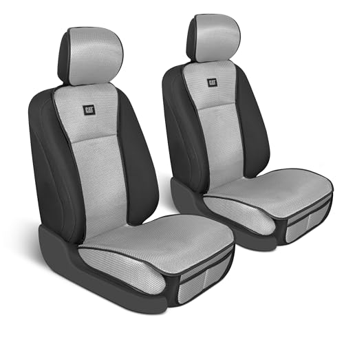 Caterpillar AeroMesh Car Seat Covers, Breathable Full Coverage Universal Front Seat Protectors Mesh Seat Cushions for Car, Fits Most Vehicles (2PC)