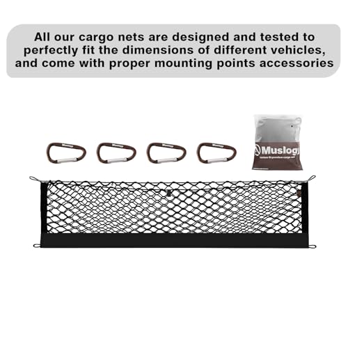 Truck Bed Cargo Net Trunk Netting Compatible with Hyundai Santa Cruz 2022-2026 Accessories, Pickup Cargo Organizer SUV Sedan Storage Net w/Heavy Duty Carabiners - style: 2022+ Santa Cruz