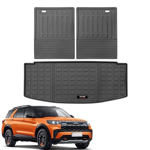 Custom for 2020-2025 2026 Ford Explorer Cargo Mats Trunk Liner and 3rd Rear Seat Backrest Mat All Weather TPE Protection Mat Accessories (for 2020-2026 Ford Explorer)