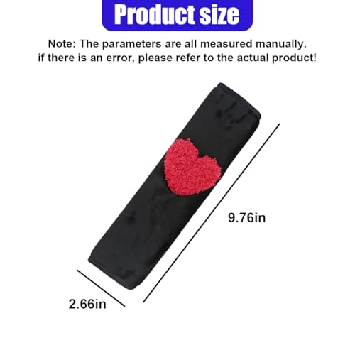 2PCS Heart-Shaped Car Seat Belt Cover, Soft Comfortable Seat Strap Pad Protect Your Neck, Cute Safety Vehicle Seats Belt Shoulder Pad Accessories for Truck, Backpack (Red) - color: Red