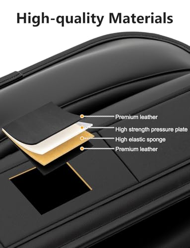 Universal Fit Car Gap Filler, Premium Leather Front Seat Gap Filler Organizer Center Console Seat Side Essentials Organizer with Card Slots, Easy Access to Phone, Sunglasses, Key for Car, SUV Truck