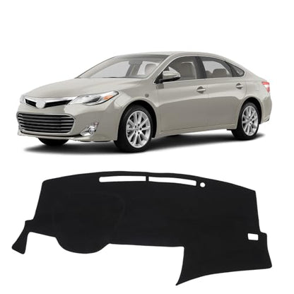 KUST Black Dash Cover Compatible with Toyota Avalon 2013-2018 Dashboard Cover Accessories for Avalon Non-Slip Polyester Dashboard Mat Custom Fit Center Console Sunshield Protector No Glare - size: Avalon 13-18(Black)