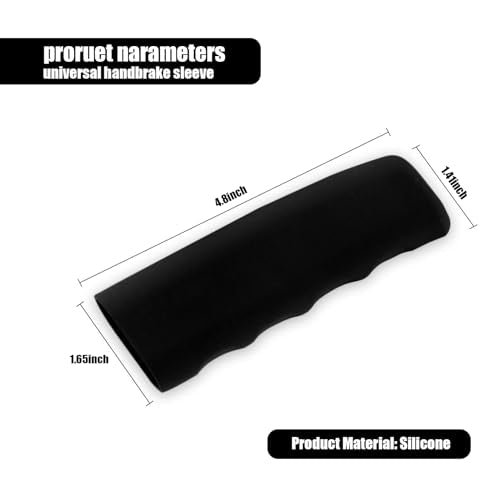 QODOLSI 1 PC Car Handbrake Handle Cover, 4.8" x 1.65" x 1.41" Silicone Wavy Anti-slip Parking Brake Covers, Universal Protective Accessories, Compatible with Cars, Trucks, Vans, SUVs (Black)