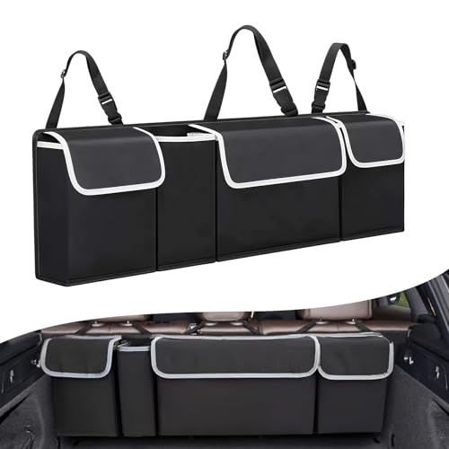Car Trunk Organizer, Trunk Hanging Large Storage with Adjustable Straps, Waterproof Collapsible Cargo Storage Bag with 4 Pockets, Car Interior Accessories for SUV, Truck - size: Style2
