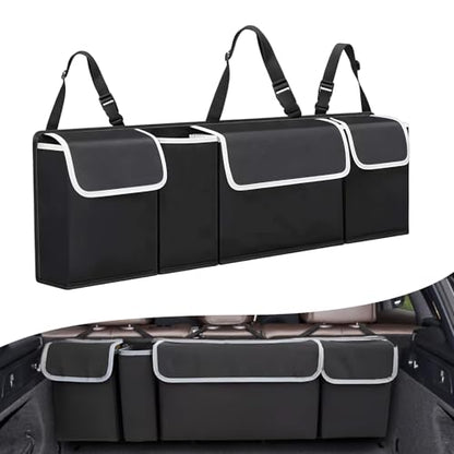Car Trunk Organizer, Trunk Hanging Large Storage with Adjustable Straps, Waterproof Collapsible Cargo Storage Bag with 4 Pockets, Car Interior Accessories for SUV, Truck - size: Style2
