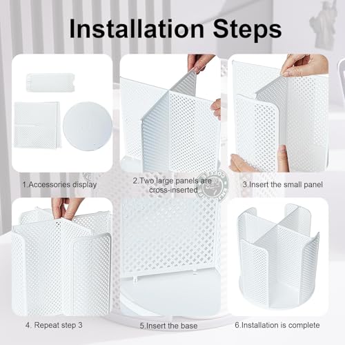 Coffee Cup Dispenser,360°Rotating Paper Cup Dispenser,Cup Holder with 4 Compartments Removable,Cup Dispenser Countertop,Disposable Paper & Plastic Cups,for Restaurant,Coffee Station,Bar,Office - color: White