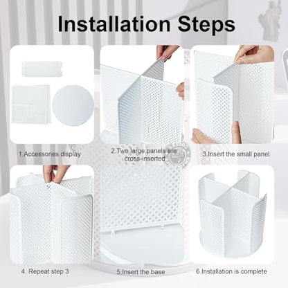 Coffee Cup Dispenser,360°Rotating Paper Cup Dispenser,Cup Holder with 4 Compartments Removable,Cup Dispenser Countertop,Disposable Paper & Plastic Cups,for Restaurant,Coffee Station,Bar,Office - color: White