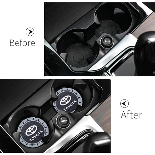 Car Cup Holder Coaster for Toyota Avalon Prius Allion RAV4 Highlander Series Cupholder Coaster Interior Accessories 2.75in 2Pack - color: Black-08