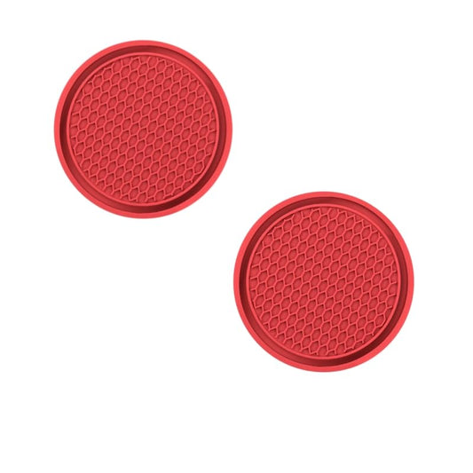 Cup Holder Inserts for Car, Car Coasters for Cup Holders, Silicone Anti-Slip Car Cup Coasters, Universal Auto Accessories for Your Car, Cute Car Decorations for Women, Easy Clean Set（red） - color: Red