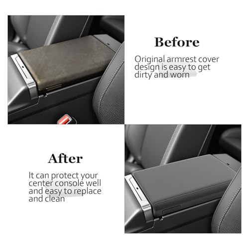 SKTU for 2026 Toyota RAV4 Armrest Cover for 2026+ Toyota RAV4 (LE/SE/XLE Premium/Woodland/XSE/Limited) Center Console Cover Toyota RAV4 2026 Accessories Rubber Console Cushion Cover-Durable - color: 2026+ RAV4 Rubber Armrest Cover