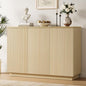 Sideboard Buffet Cabinet with Storage - 47" Fluted Coffee Bar Cabinets Credenza with Adjustable Shelves, Accent Buffets & Sideboards Console, Wood Side Board for Living Room, Kitchen, Entryway - color: Natural Wood
