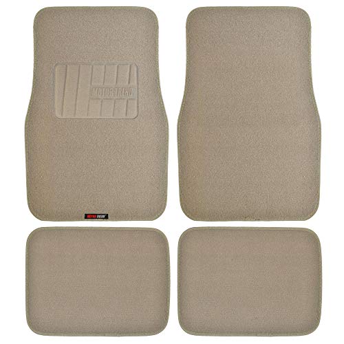 BDK Beige Heavy Duty Front & Rear Carpet Floor Mats Universal Liners for Car SUV Van & Truck, All Weather Protection with Anti-Slip Nibs, Fit Contours of Most Vehicles, MT-300-MB_carpvar