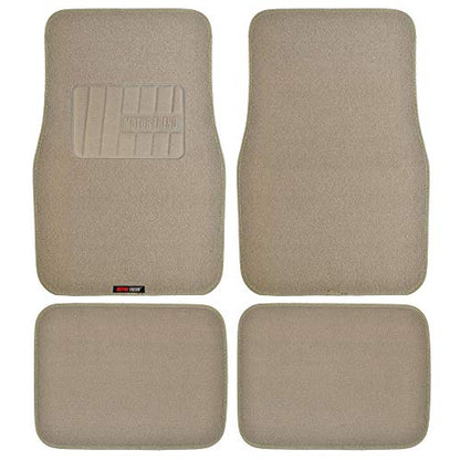 BDK Beige Heavy Duty Front & Rear Carpet Floor Mats Universal Liners for Car SUV Van & Truck, All Weather Protection with Anti-Slip Nibs, Fit Contours of Most Vehicles, MT-300-MB_carpvar