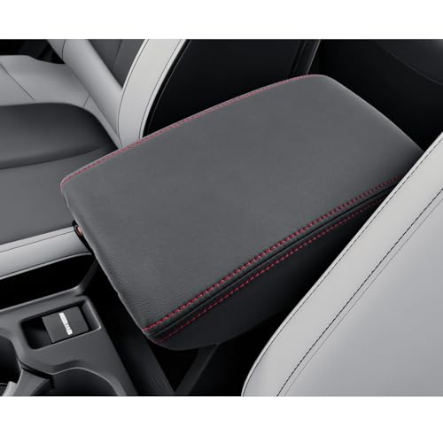 CDEFG for 2025 Subaru Forester Center Console Cover, for 2025 Subaru Forester Accessories Armrest Cover Middle Console Pad Arm Rest Cushion (Not for All 2026 Forester Models) - color: Red Stitching for 2025 Forester