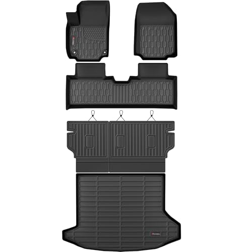 Floor Mats & Cargo Liner for 2025 2026 Chevy Equinox (Fit Gas) & GMC Terrain, Car Mats Full Set 6-Piece,All-Weather TPE Protection 1st,2nd Row Car Liners,Backrest Mat & Trunk Mat,Black - style: 2025 2026 Chevy Equinox & GMC Terrain (Fit Gas)