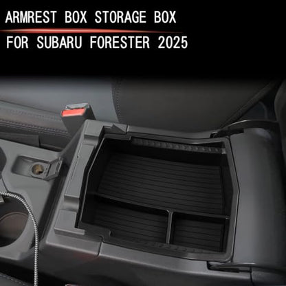 Center Console Organizer Fit for Forester 2025, Console Tray for 2025 Forester Insert Glove Pallet Organizer with 2 Removable Rubber Mats Anti Slip