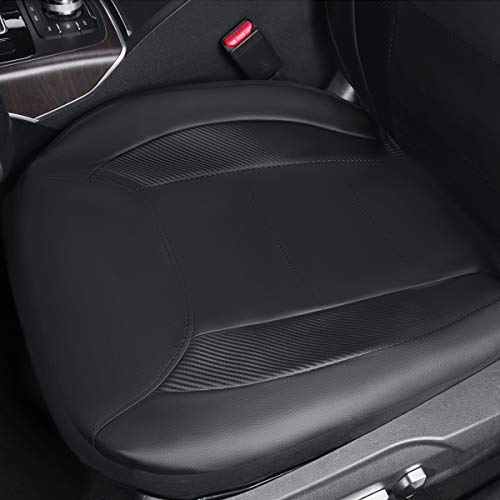 Flying Banner car seat Covers Protects Water Proof Faux Leather Carbon Fiber Front and Rear Bench (Black Black, Full Set - 9PCS) - color: Solid Black, size: Full Set -- 9PCS