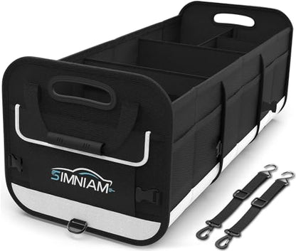 Large Car Trunk Organizer - with 5 Compartments Trunk Organizers and Storage SUV, Reinforced Handle, Securing Straps, Trunk Organizer Available for Car, SUV, Truck, Minivan