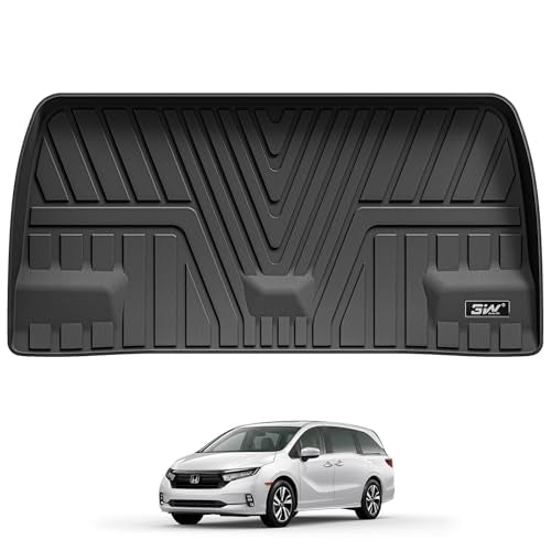 3W Cargo Liner Fit for Honda Odyssey 2018-2025 2026 Custom Fit Trunk Liner Mini Passenger Van, All Weather Use Heavy Duty Trunk Mat Black - size: 1. Odyssey|18-26|Cargo Liner