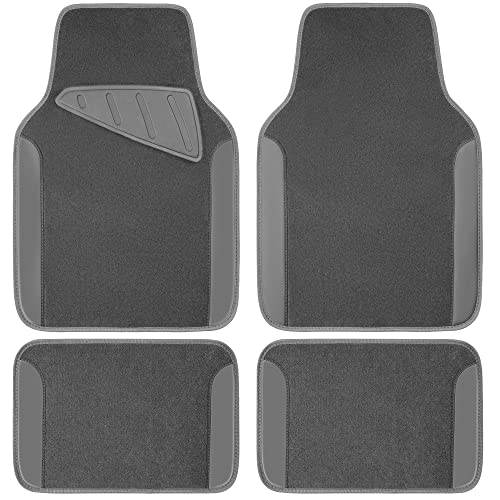 CAR PASS Waterproof Universal Fit Car Floor Mats, Car Mats Fit for SUV,Vans,sedans, Trucks,Set of 4pcs Car Carpet with Driver Heel Pad (All Gray) - color: All Gray