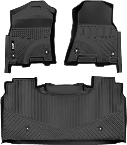 VIWIK Floor Mats for Dodge Ram 1500 2019-2024 Crew Cab with Under-seat Storage Box (NOT for Classic), Car Mats All Weather Custom Floor Liners Front & 2nd Row, Automotive Floor Mats TPE Black - size: for Ram 1500 Crew Cab 2019-2024