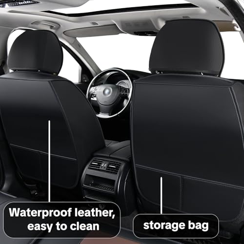 2007-2025 Car Seat Cover for Nissan Sentra, Car Seat Covers, Waterproof PU Leather, 5 Seats Full Set, Easy to Clean and Install, Wear Resistance, Protect and Upgrade Seats - color: Lite_Coffee